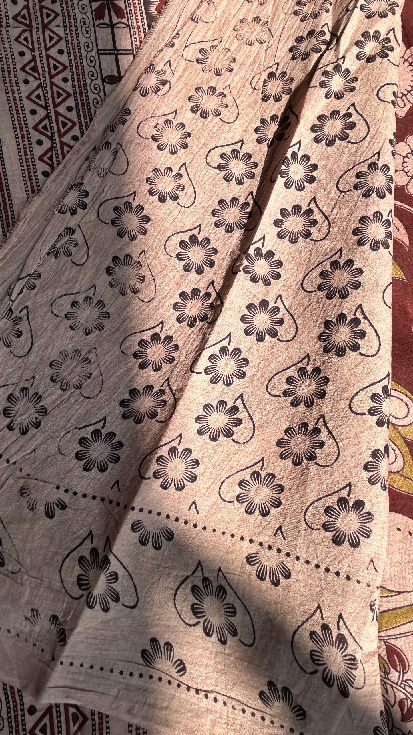Chocolate Brown kalamkari pure cotton saree