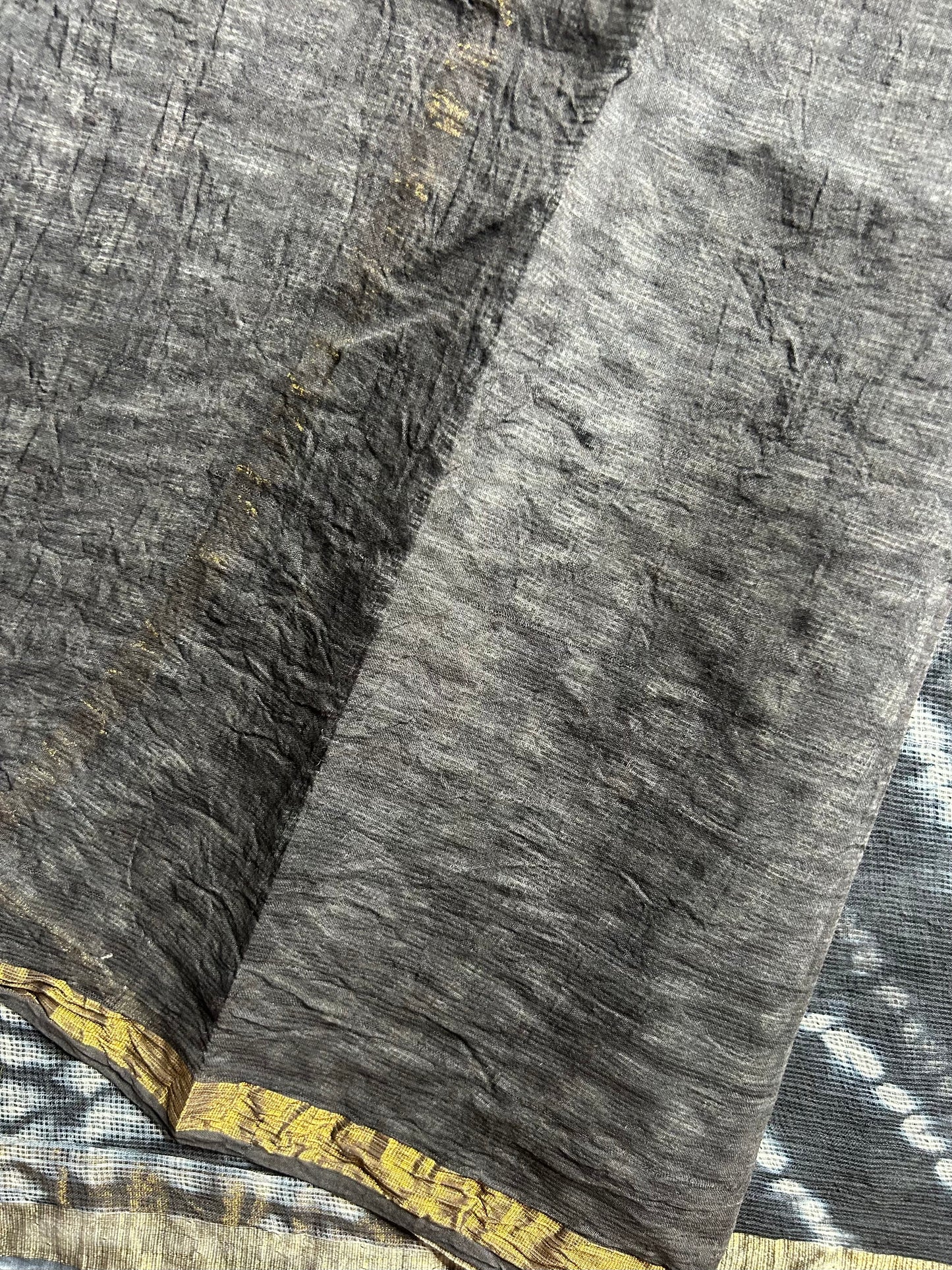 Black shibori Kota doria saree