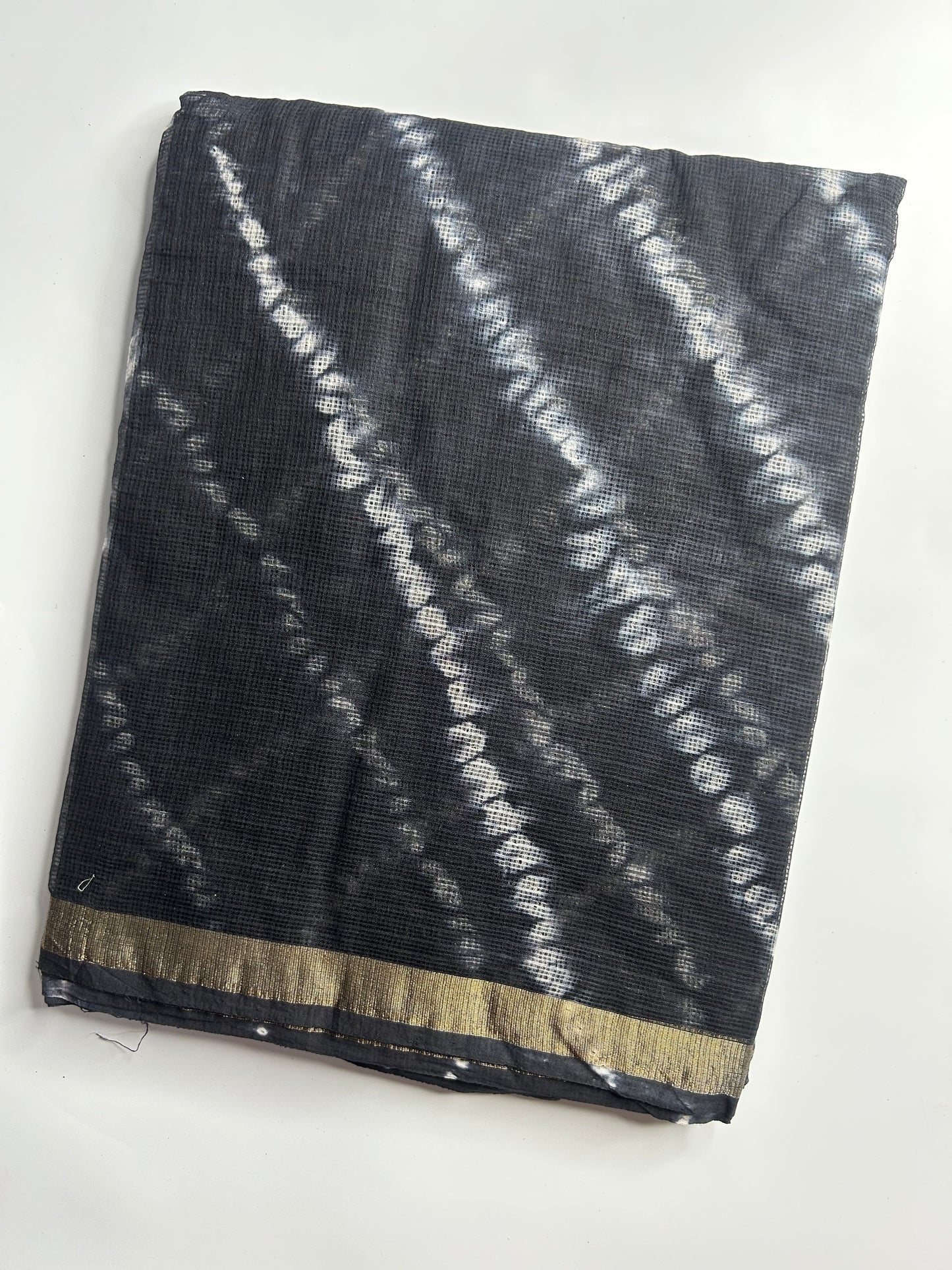 Black shibori Kota doria saree