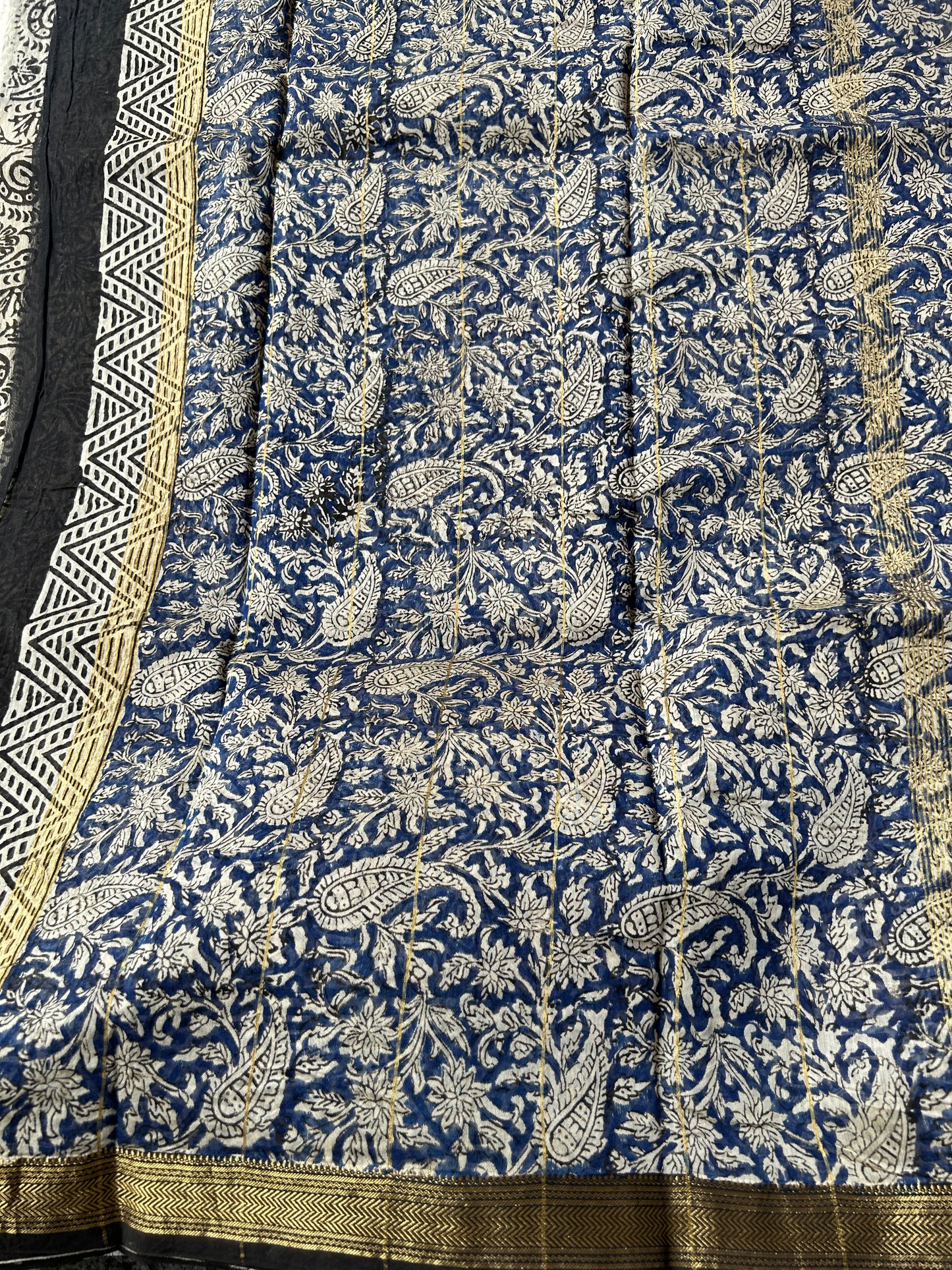 Mustard yellow Maheshwari silk saree