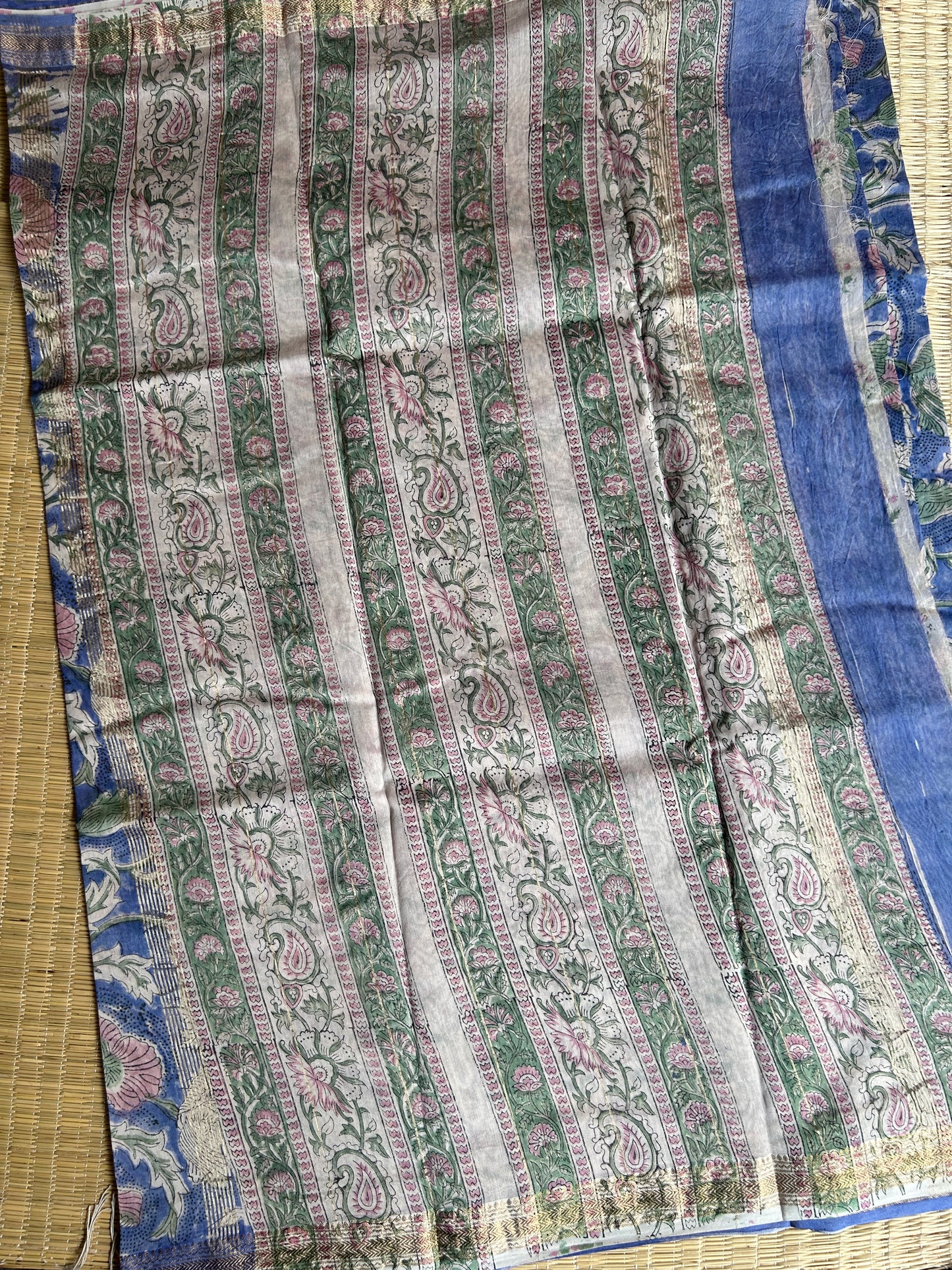 Purple floral Maheshwari silk saree