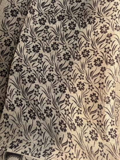Black kalamkari kota cotton saree
