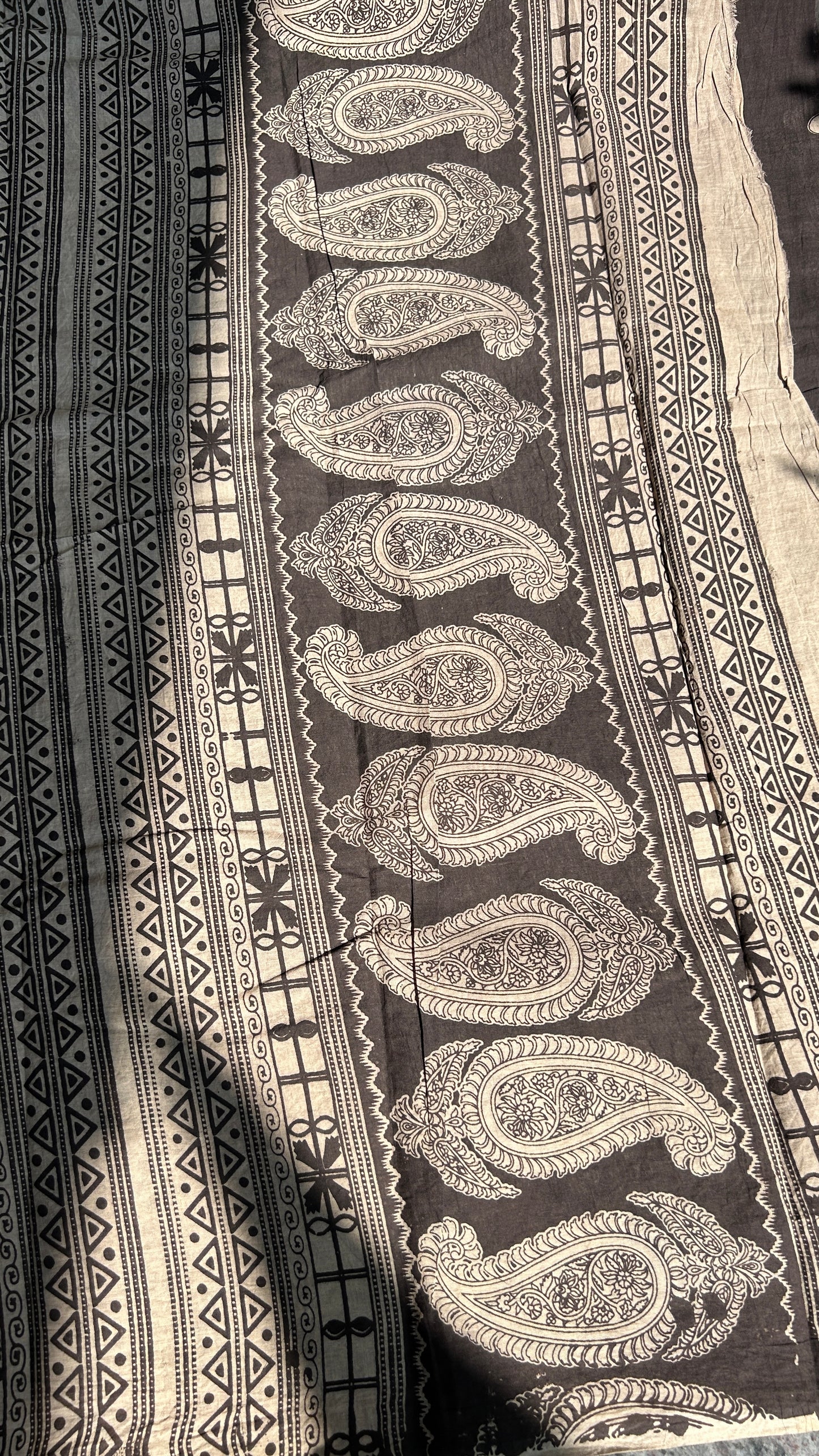 Black kalamkari pure cotton saree