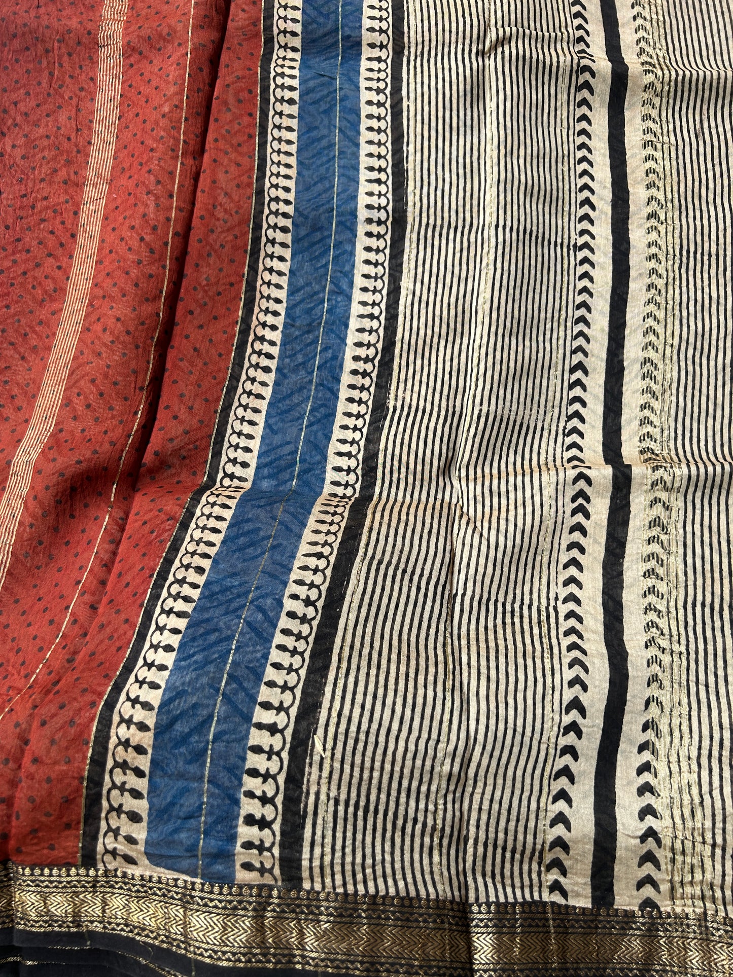 Elephant motif Maheshwari silk saree