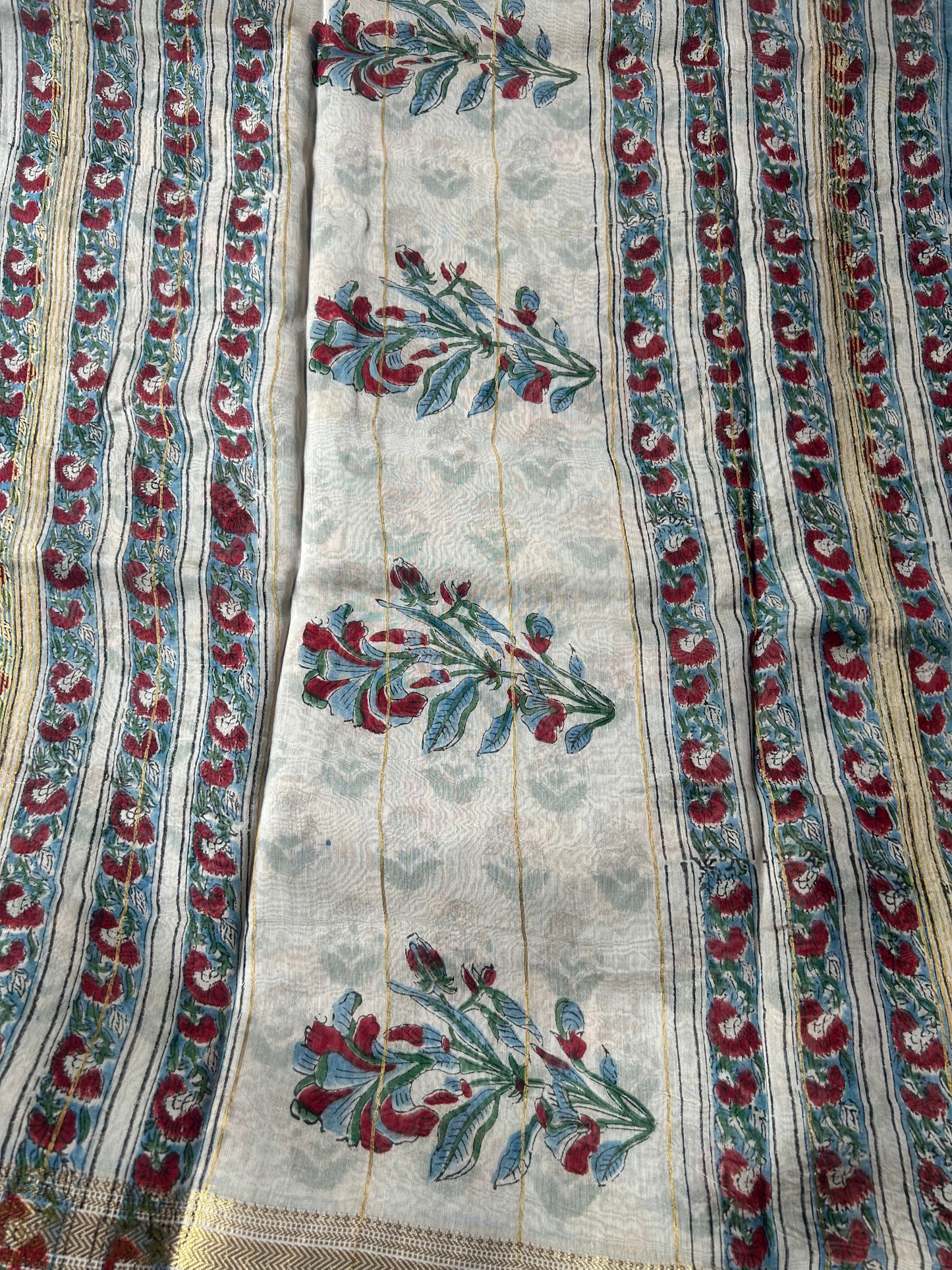 Blue Maheshwari silk saree