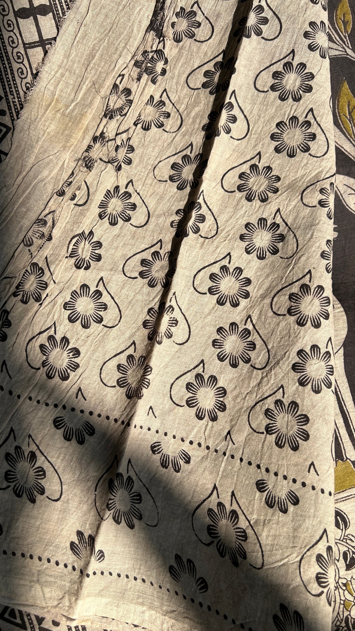 Black kalamkari pure cotton saree