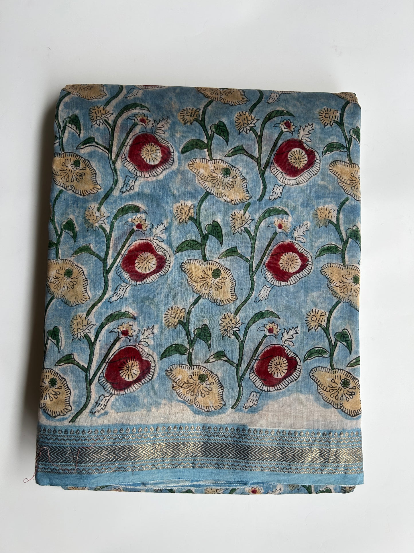 Blue Maheshwari silk saree