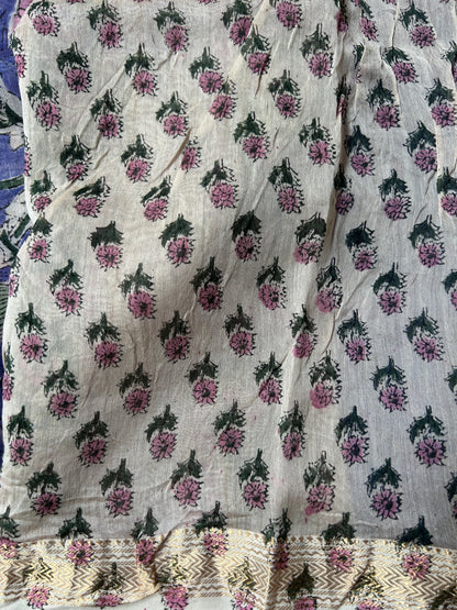 Purple floral Maheshwari silk saree