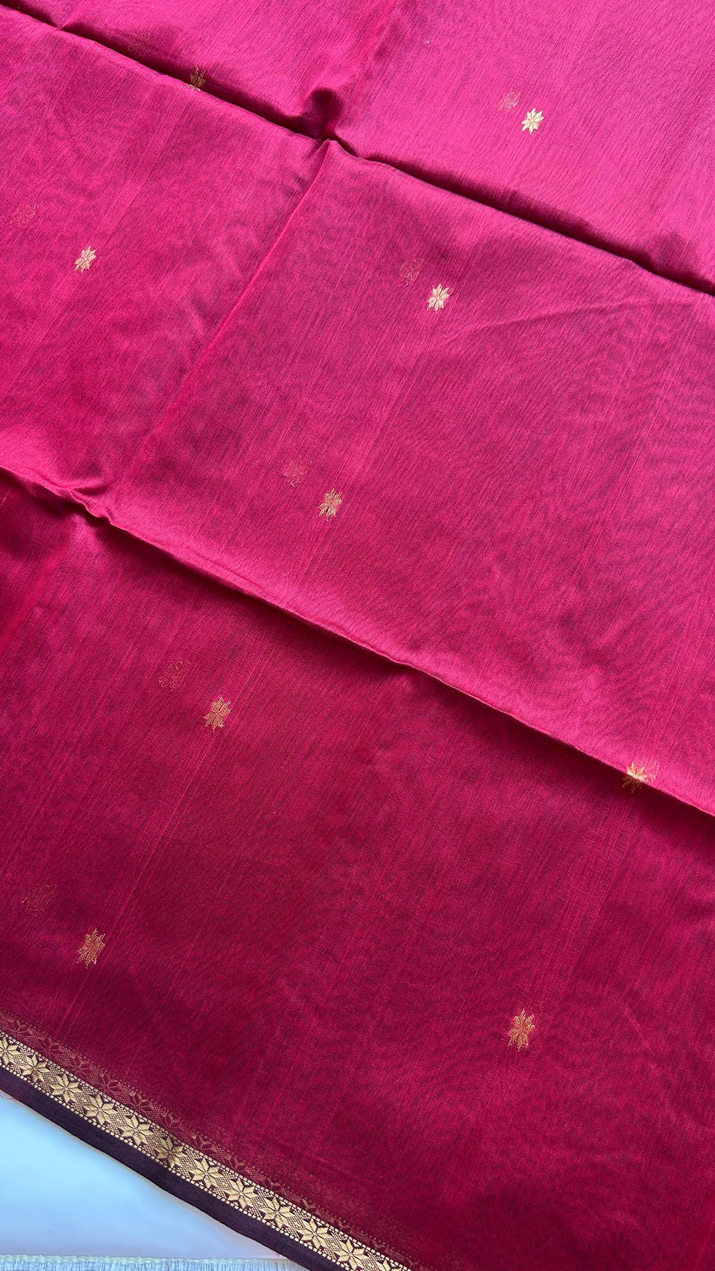 Maroon Maheshwari handloom saree