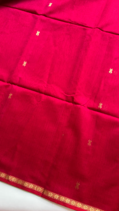 Pink Maheshwari handloom saree