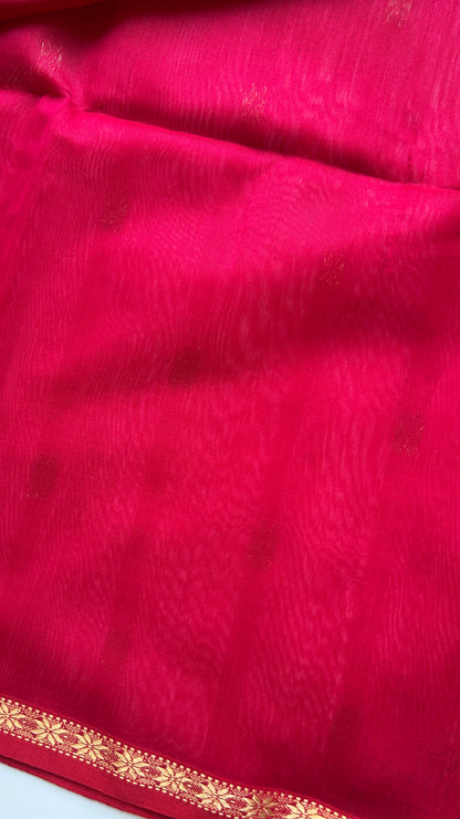 Pink Maheshwari handloom saree