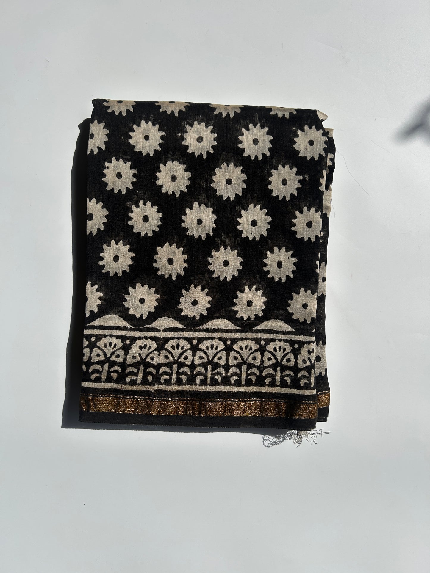 Black Chanderi silk suit set - unstitched