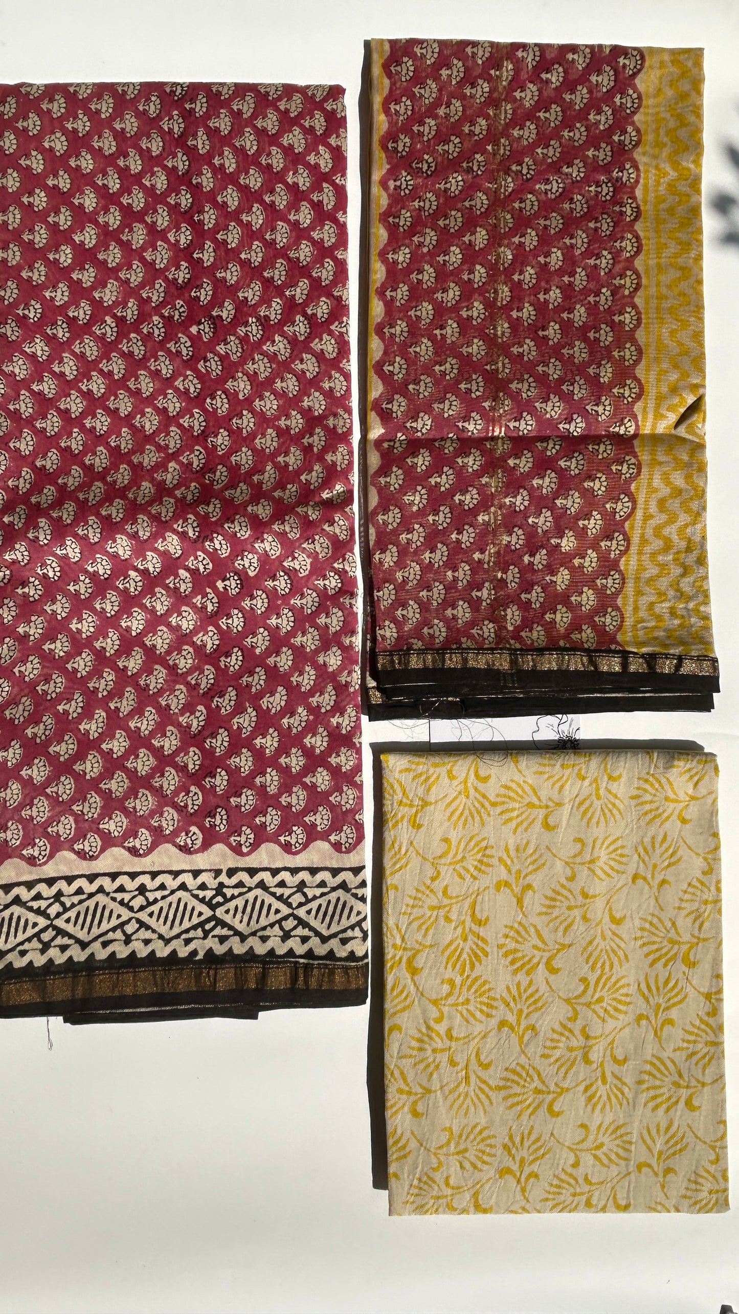 Old Mauve Chanderi silk suit set - unstitched